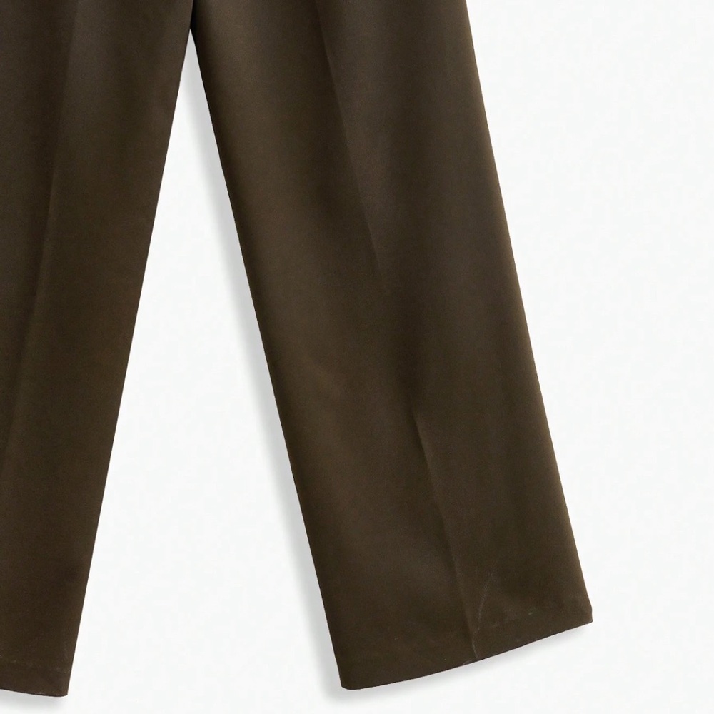 MOTF Olive Green Wide Leg Tailored Pants Trousers | Size S | NWT - Picture 5 of 15